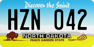 ND license plate HZN042