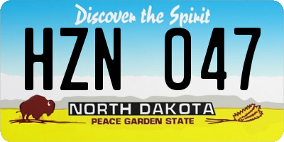 ND license plate HZN047