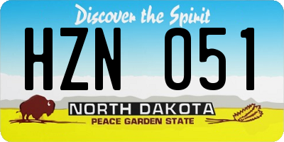 ND license plate HZN051