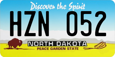 ND license plate HZN052