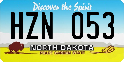 ND license plate HZN053