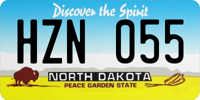 ND license plate HZN055