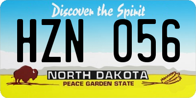 ND license plate HZN056