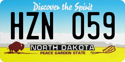 ND license plate HZN059