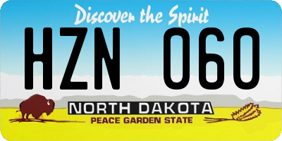 ND license plate HZN060