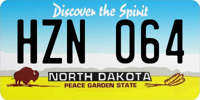 ND license plate HZN064