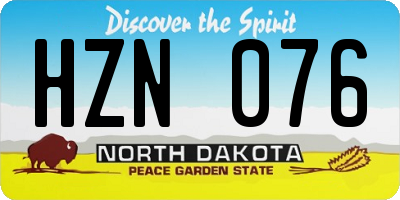 ND license plate HZN076