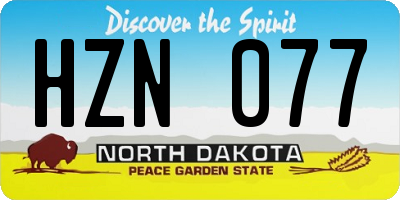 ND license plate HZN077