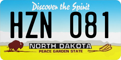 ND license plate HZN081