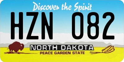 ND license plate HZN082