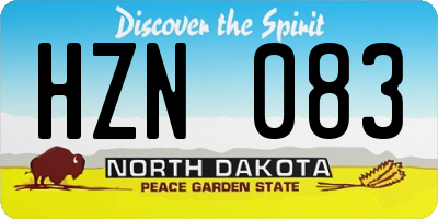 ND license plate HZN083