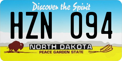 ND license plate HZN094