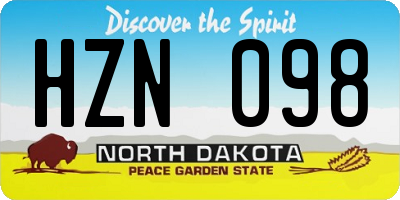 ND license plate HZN098