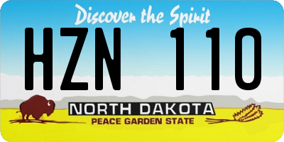 ND license plate HZN110