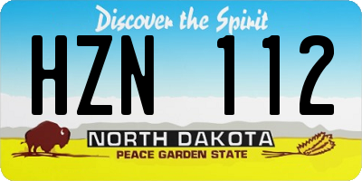 ND license plate HZN112