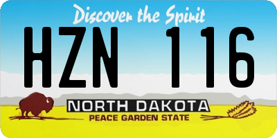 ND license plate HZN116