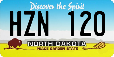 ND license plate HZN120