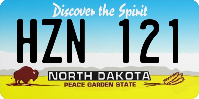 ND license plate HZN121
