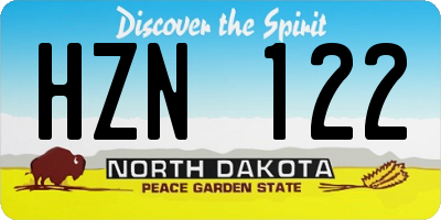 ND license plate HZN122