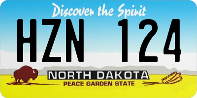 ND license plate HZN124