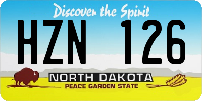 ND license plate HZN126