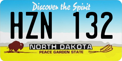 ND license plate HZN132