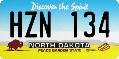 ND license plate HZN134