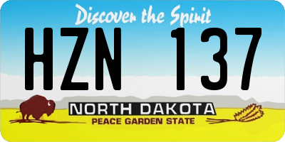 ND license plate HZN137