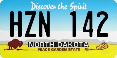 ND license plate HZN142