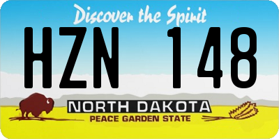 ND license plate HZN148