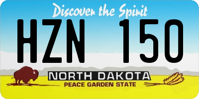 ND license plate HZN150