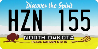 ND license plate HZN155