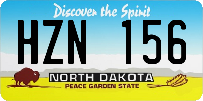 ND license plate HZN156