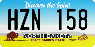 ND license plate HZN158