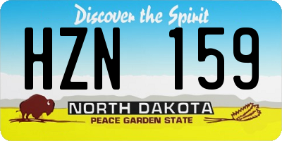 ND license plate HZN159