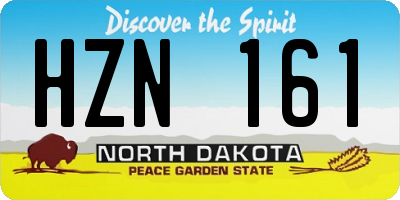 ND license plate HZN161
