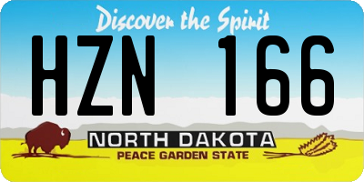 ND license plate HZN166