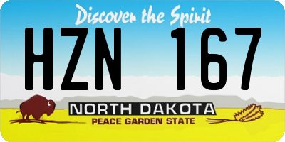 ND license plate HZN167