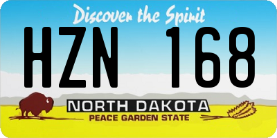 ND license plate HZN168
