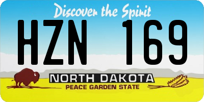 ND license plate HZN169