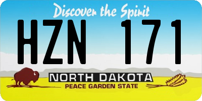 ND license plate HZN171