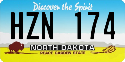 ND license plate HZN174