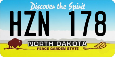 ND license plate HZN178