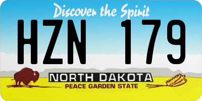 ND license plate HZN179