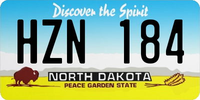 ND license plate HZN184