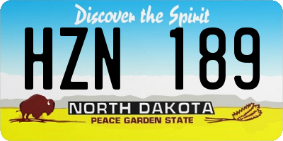 ND license plate HZN189