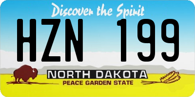ND license plate HZN199