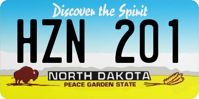 ND license plate HZN201