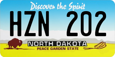 ND license plate HZN202