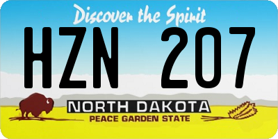 ND license plate HZN207